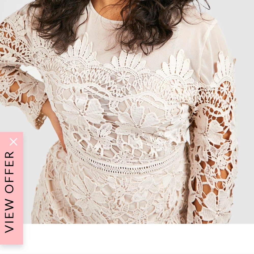 Tan crochet dress